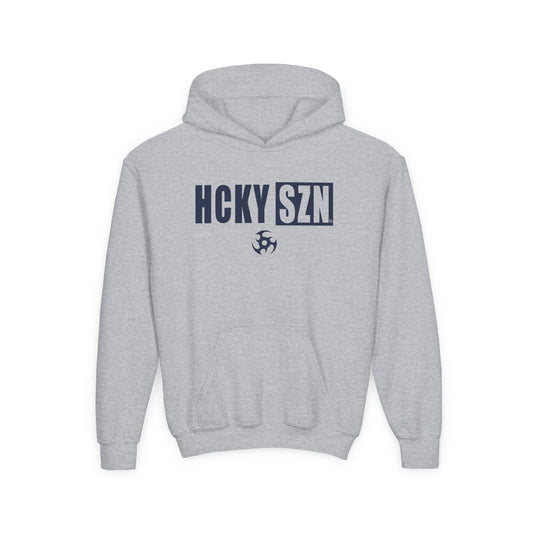 Youth HCKY SZN (Navy Logo) Hooded Sweatshirt - Various Colors