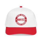 HCKY SZN Circle Logo Mid Profile Baseball Cap (White/Red/Red)