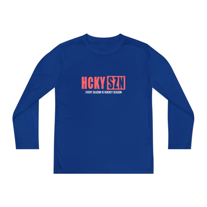 Every Season is HCKY SZN Youth Competitor Long Sleeve Tee (Peach Logo) - Various Colors