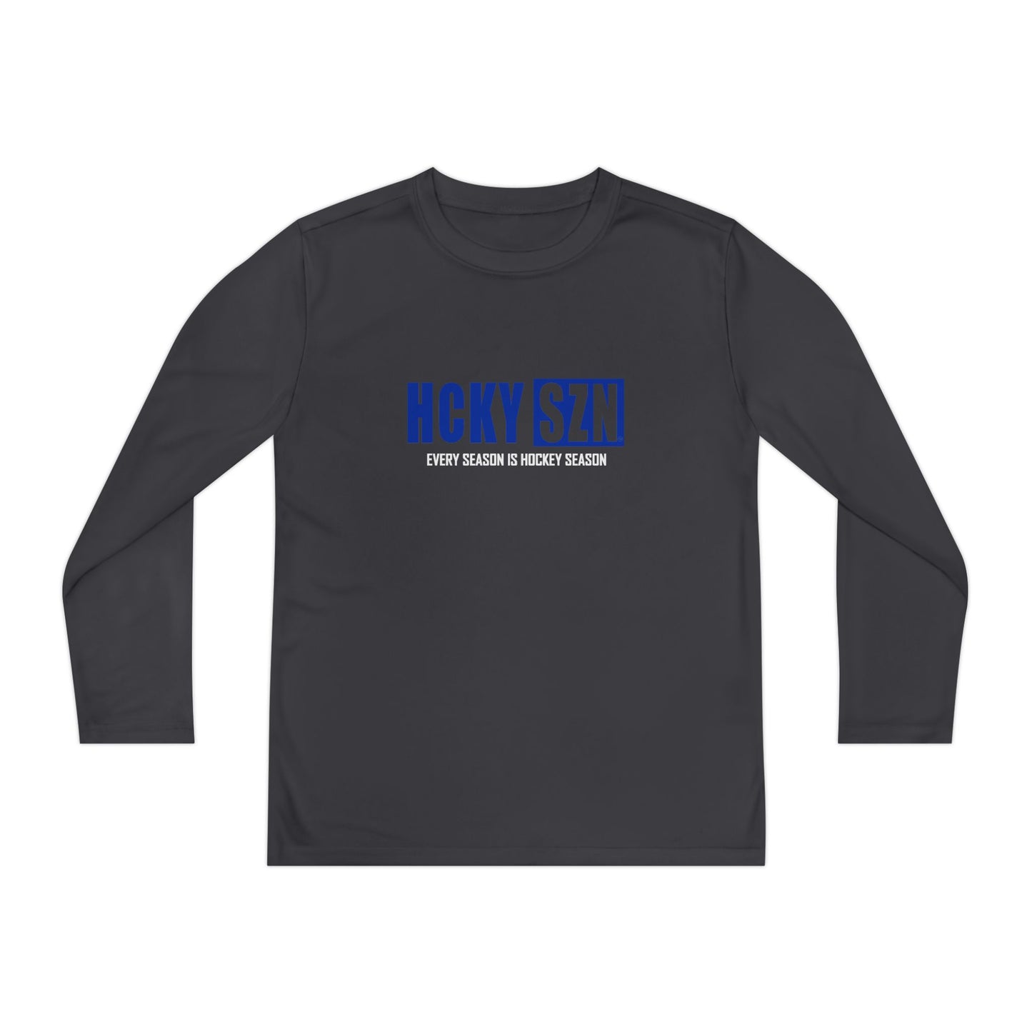 Every Season is HCKY SZN Youth Competitor Long Sleeve Tee (Blue Logo) - Various Colors