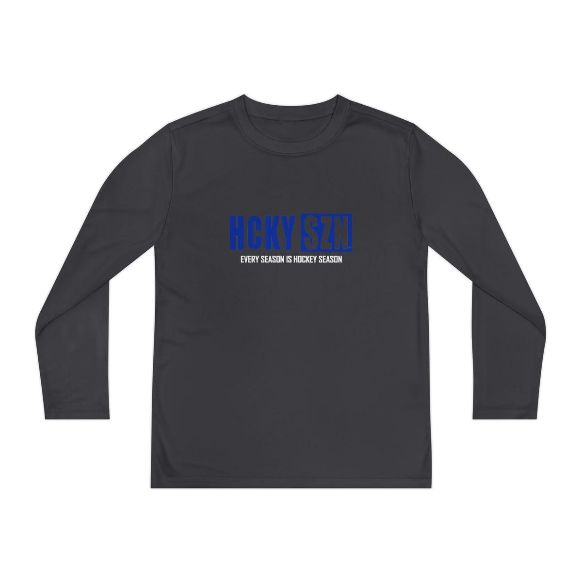 Every Season is HCKY SZN Youth Competitor Long Sleeve Tee (Blue Logo) - Various Colors