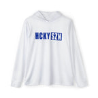 HCKY SZN Big Logo Performance Warmup Hoodie (White/Blue)