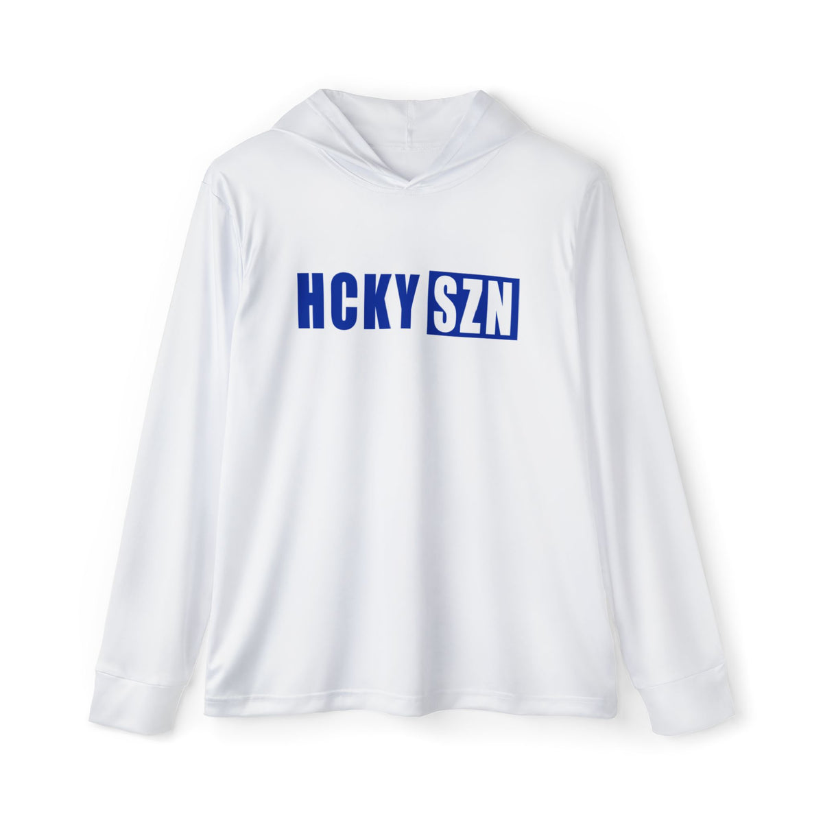 HCKY SZN Big Logo Performance Warmup Hoodie (White/Blue)