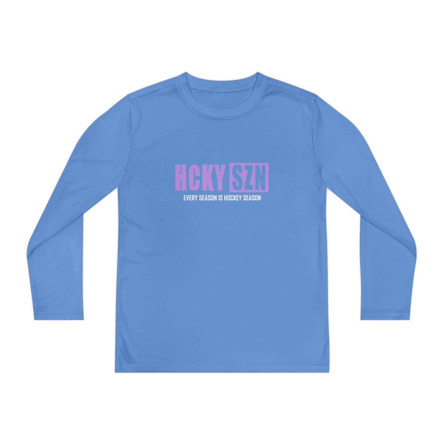 Every Season is HCKY SZN Youth Competitor Long Sleeve Tee (Lavender Logo) - Various Colors