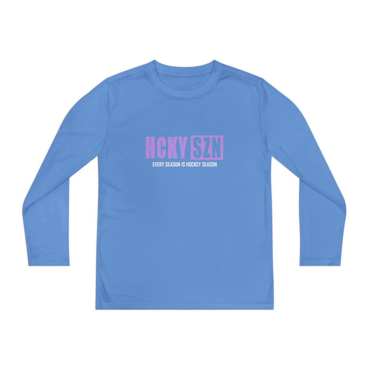 Every Season is HCKY SZN Youth Competitor Long Sleeve Tee (Lavender Logo) - Various Colors