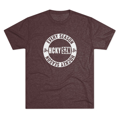 HCKY SZN Circle Logo TriBlend Tee Shirt (White) - Various Colors