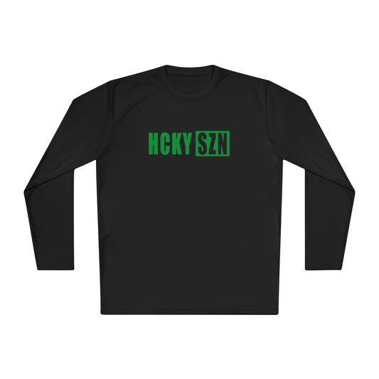 HCKY SZN Performance Long Sleeve Tee (Green Logo) - Various Colors