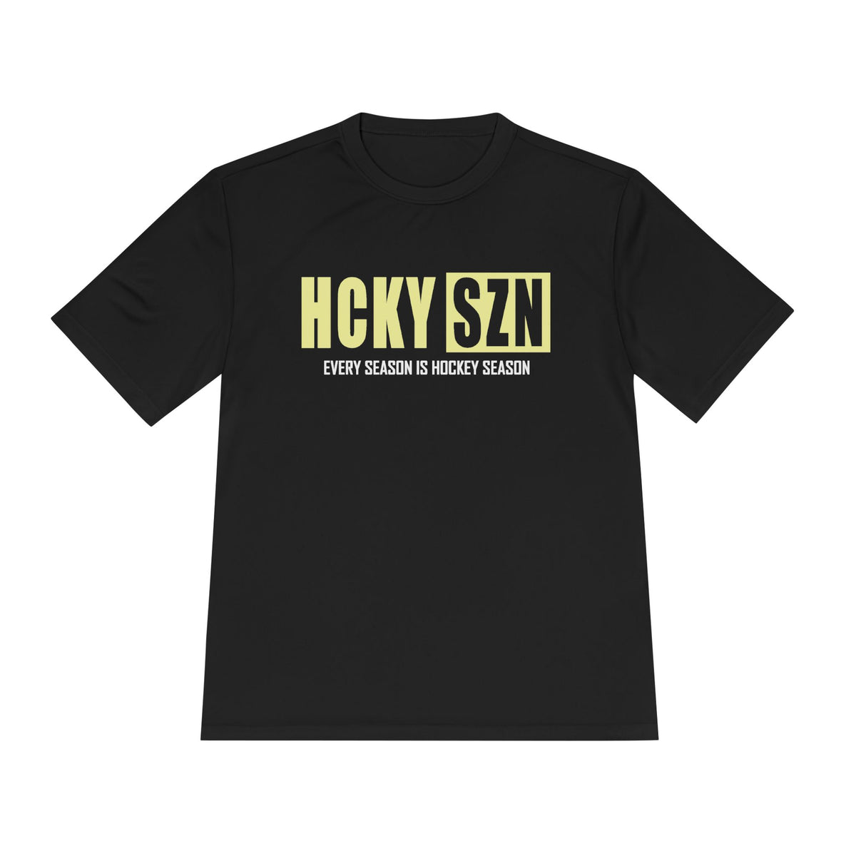 HCKYSZN Every Season Adult Performance Tee - Black/Sunflower