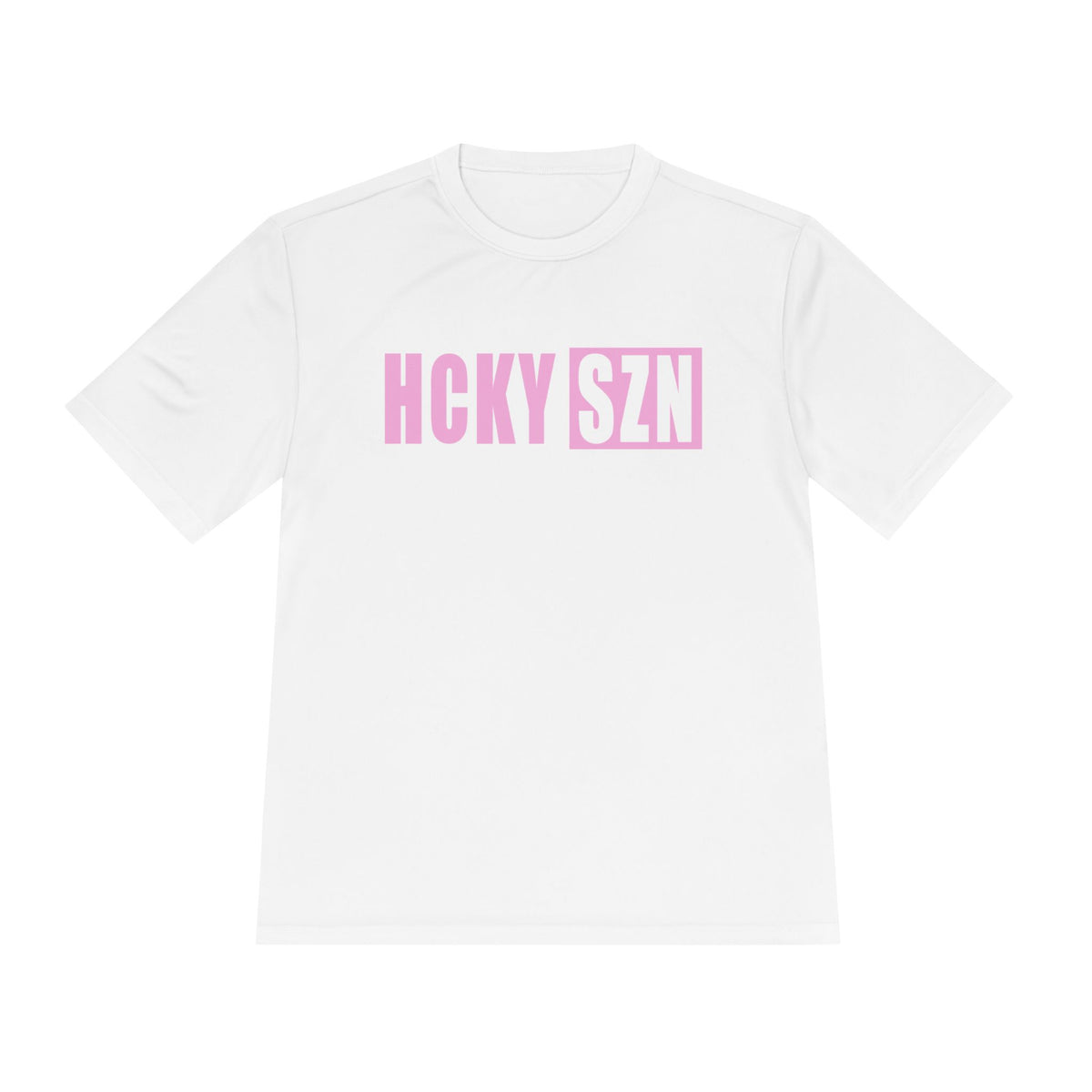 HCKYSZN (Flagship Logo) Adult Performance Tee - White/Pink