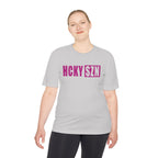 HCKYSZN (Flagship Logo) Adult Performance Tee - Silver/Raspberry