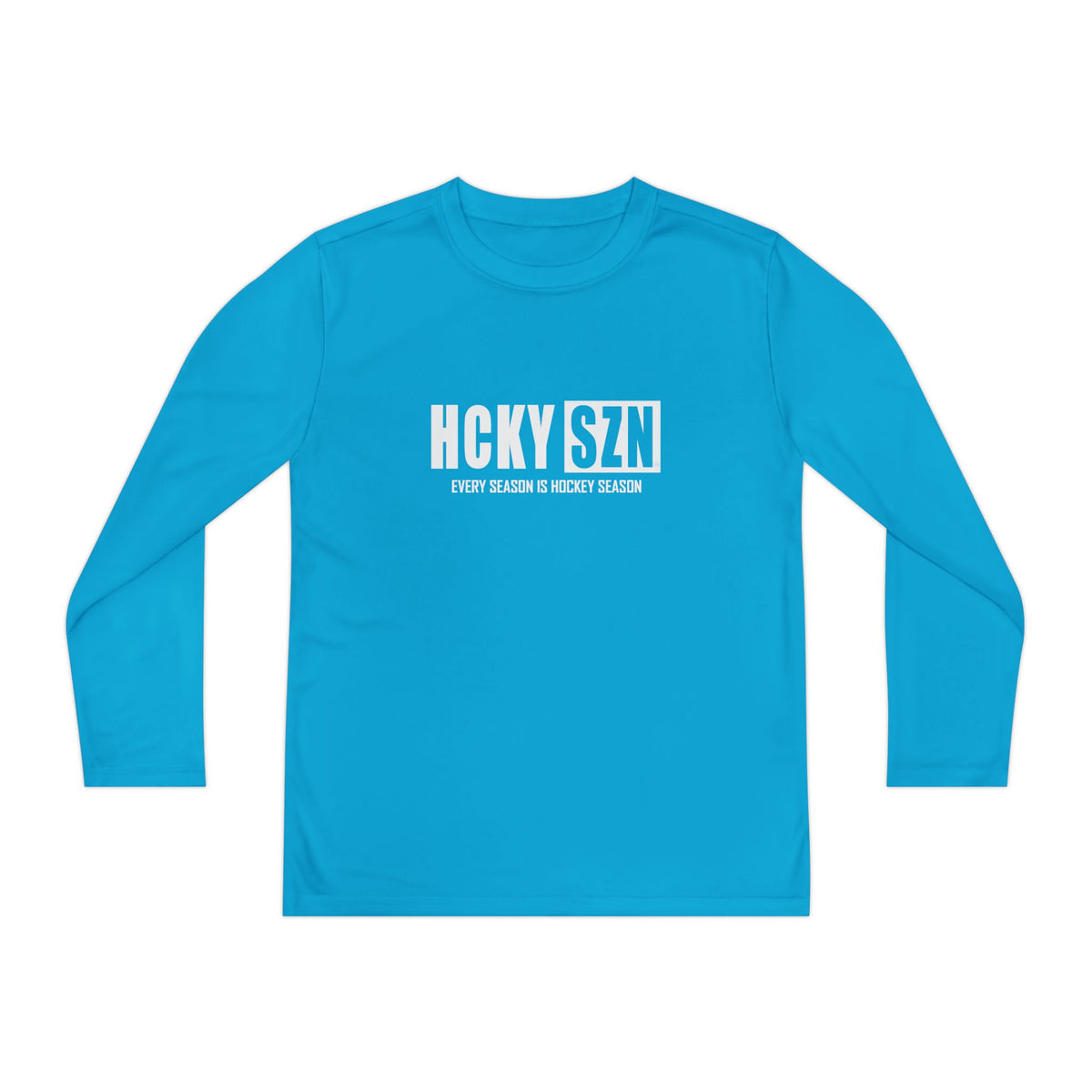 Every Season is HCKYSZN Youth Performance Long Sleeve Tee - White Logo