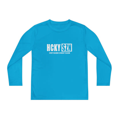 Every Season is HCKY SZN Youth Competitor Long Sleeve Tee (White Logo) - Various Colors