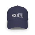 HCKY SZN Low Profile Embroidered Baseball Cap - Navy (White Logo)