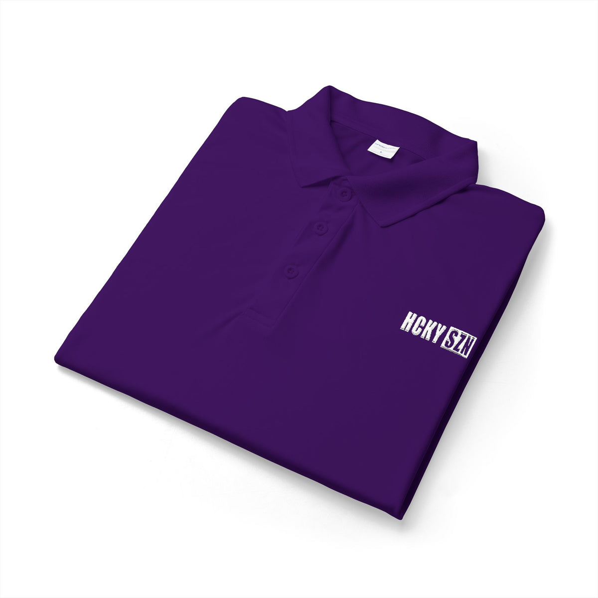 HCKY SZN Embroidered Performance Hockey Polo (Purple)