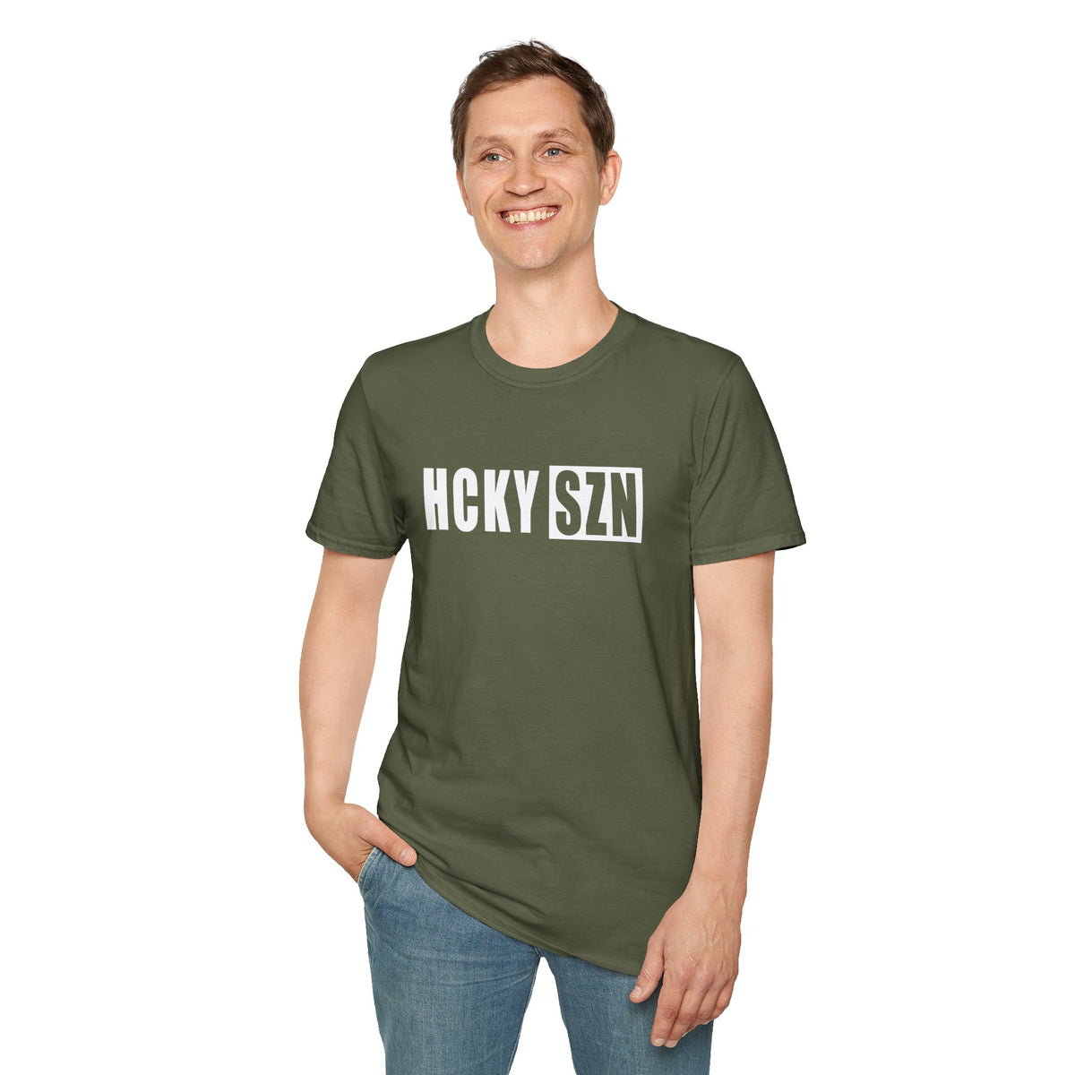 HCKY SZN Softstyle Tee Shirt (Olive Green)