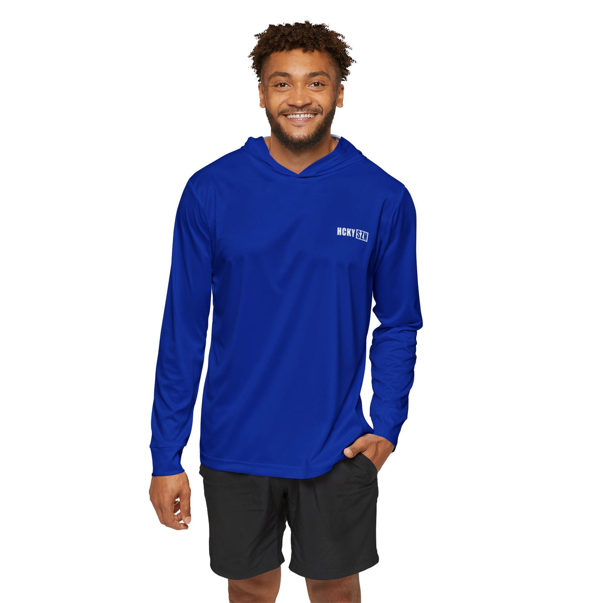 HCKY SZN Signature Logo Performance Warmup Hoodie (Blue/White)
