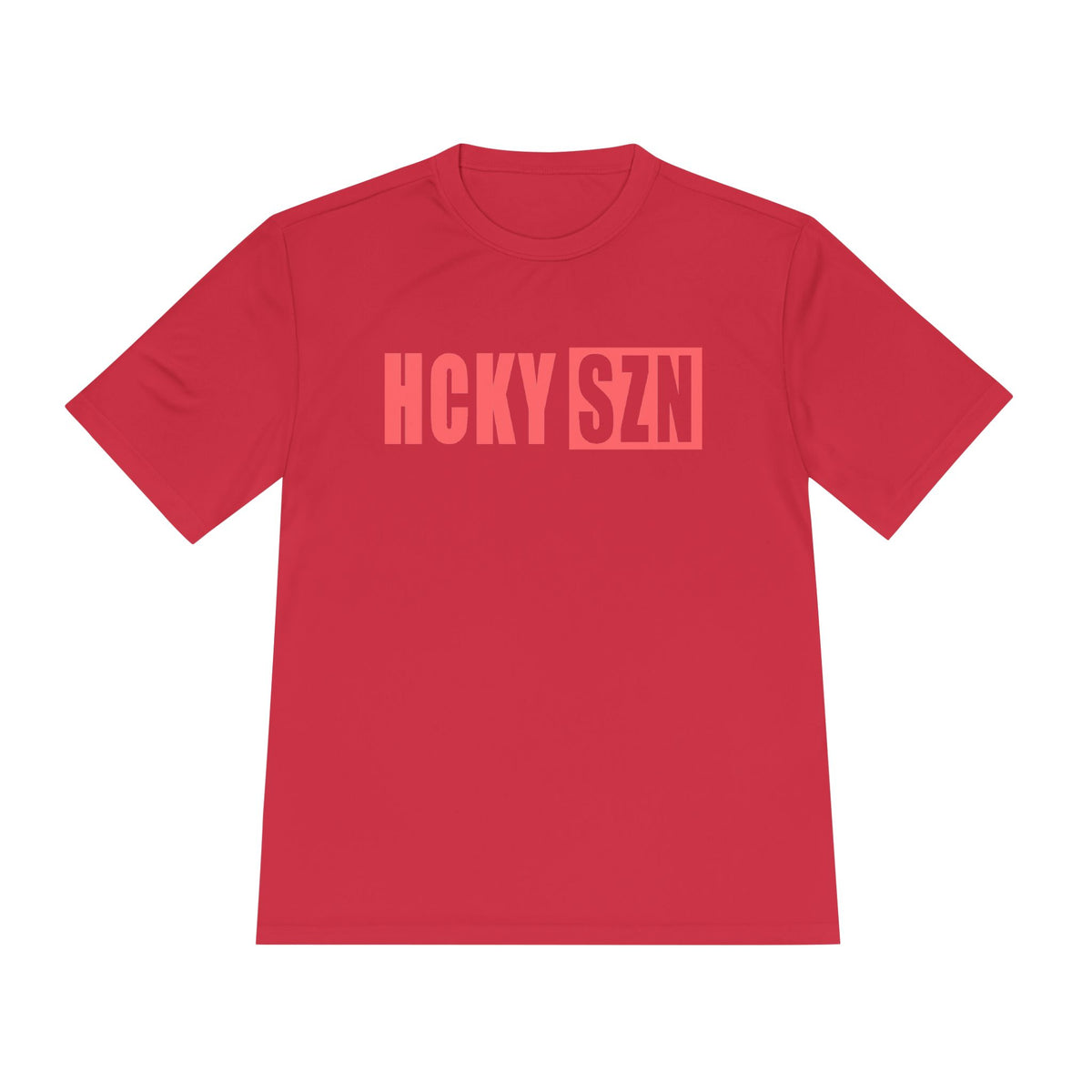 HCKYSZN (Flagship Logo) Adult Performance Tee - Red/Peach