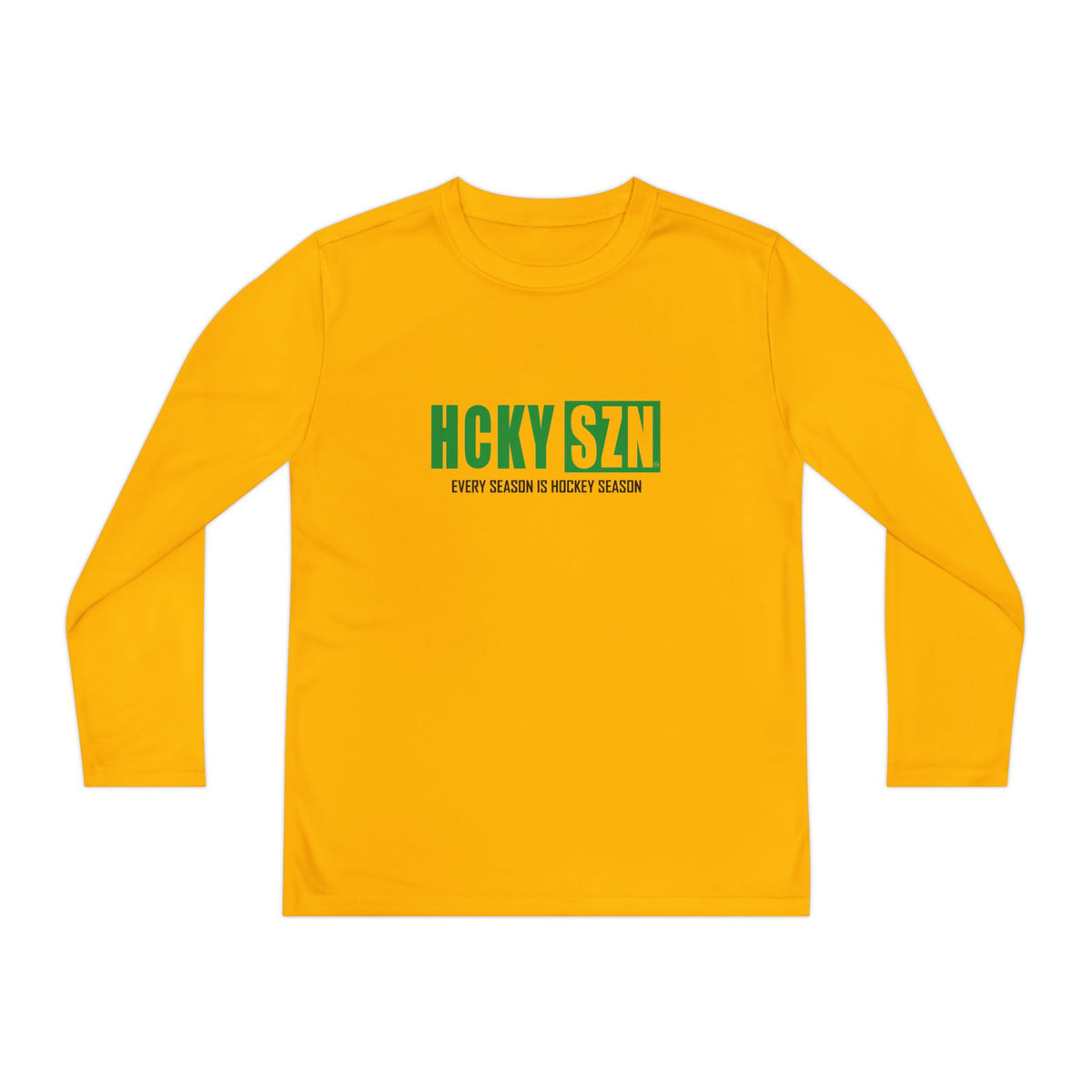 Every Season is HCKY SZN Youth Competitor Long Sleeve Tee (Green Logo) - Various Colors