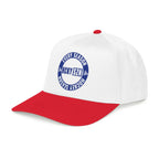 HCKY SZN Circle Logo Mid Profile Baseball Cap (White/Red/Blue)