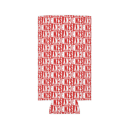 HCKY SZN AOP Slim Can Cooler (Red)