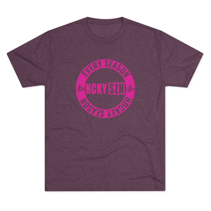 HCKY SZN Circle Logo TriBlend Tee Shirt (Hot Pink) - Various Colors