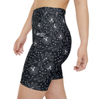 HKY SZN High Waisted Workout Shorts (Black Paisley)