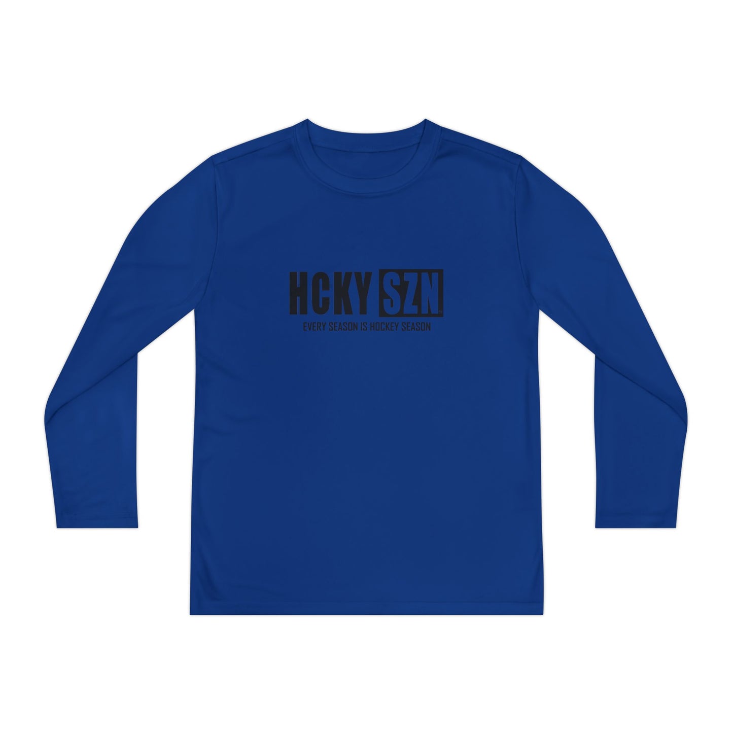 Every Season is HCKY SZN Youth Competitor Long Sleeve Tee (Black Logo) - Various Colors