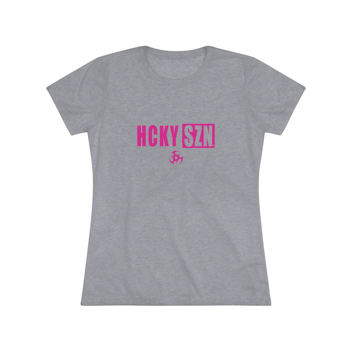 Women’s Hockey Vibe Triblend Tee (Hot Pink Logo)