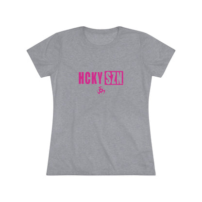 Women’s Hockey Vibe Triblend Tee (Hot Pink Logo)