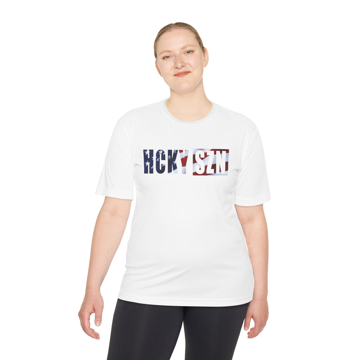 HCKYSZN (Flagship Logo) Adult Performance Tee - White/USA