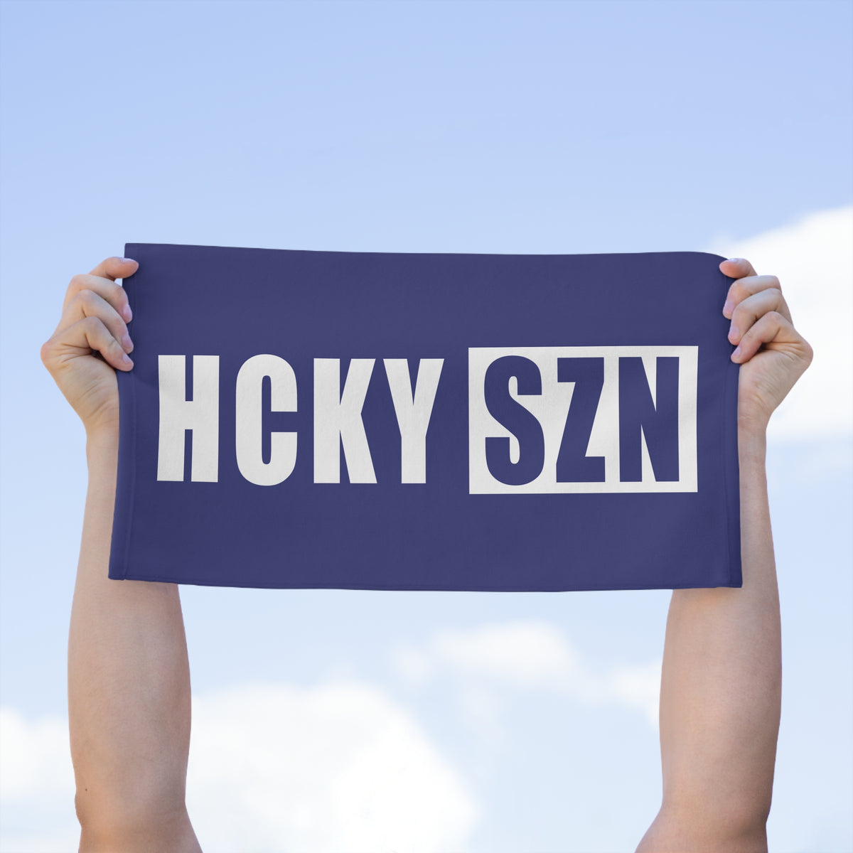 HCKY SZN 11x18 Skate Towel (Blue) Hockey Towel