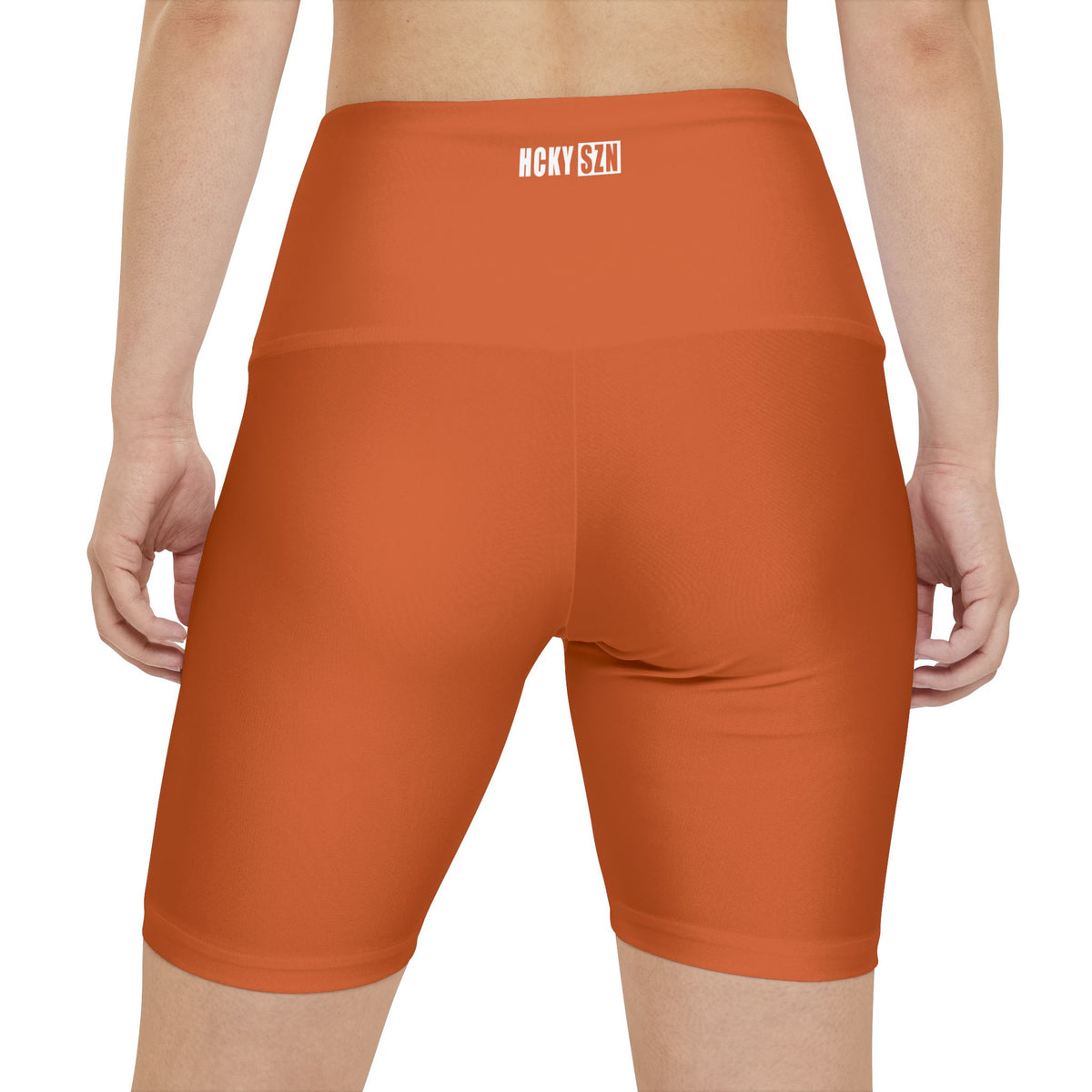 HKY SZN High Waisted Workout Shorts (Copper Orange)