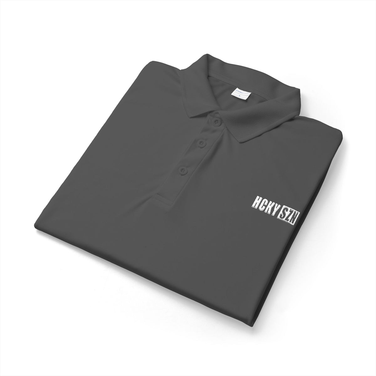 HCKY SZN Embroidered Performance Hockey Polo (Iron Grey)