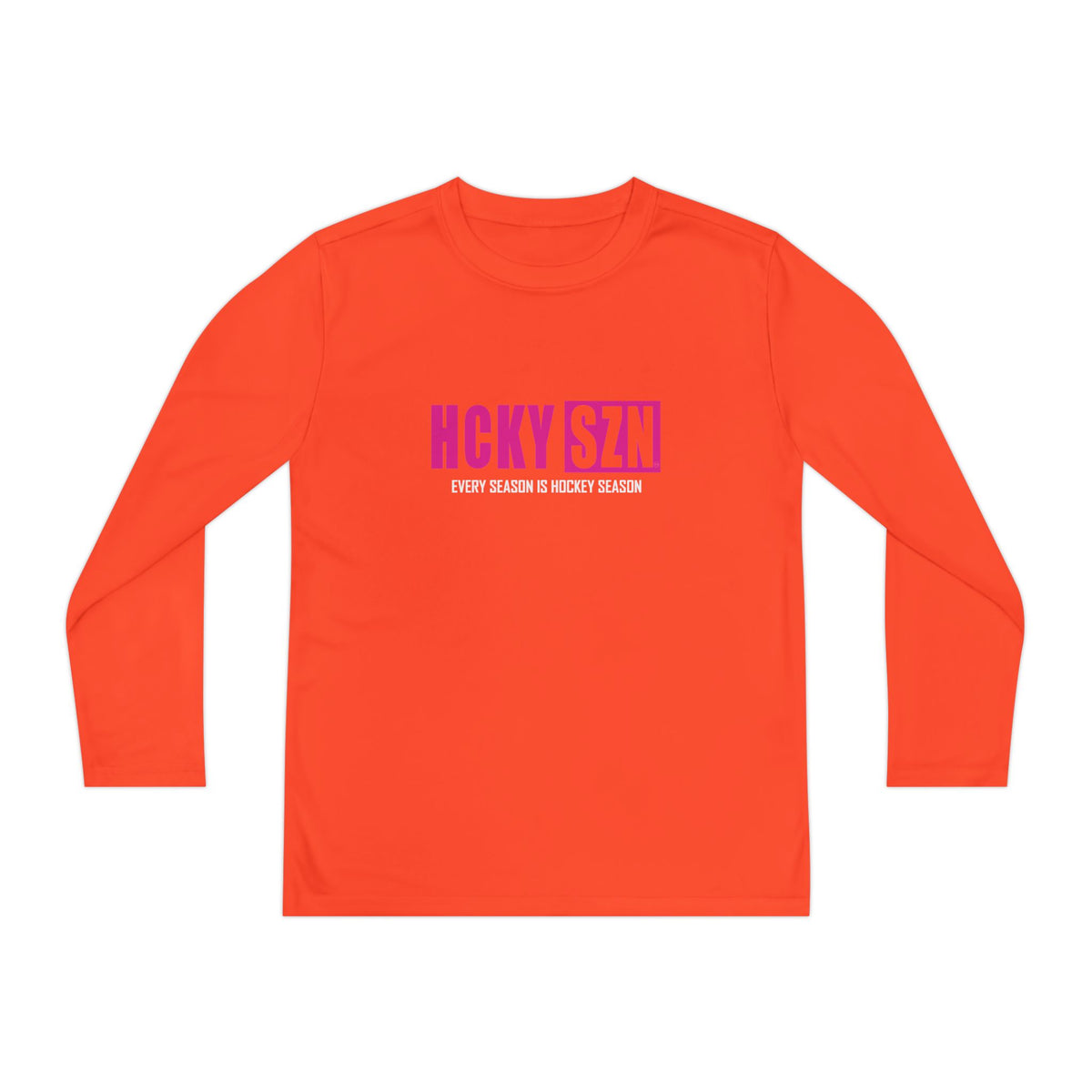 Every Season is HCKY SZN Youth Competitor Long Sleeve Tee (Hot Pink Logo) - Various Colors