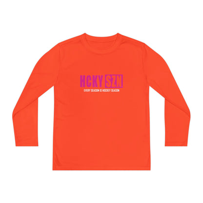 Every Season is HCKY SZN Youth Competitor Long Sleeve Tee (Hot Pink Logo) - Various Colors