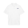HCKY SZN Embroidered Performance Hockey Polo (White/Royal Logo)