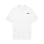 HCKY SZN Embroidered Performance Hockey Polo (White/Royal Logo)