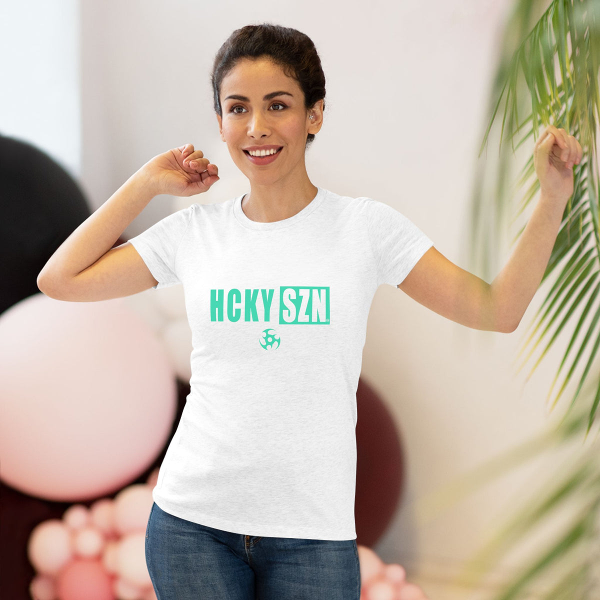 Women’s Hockey Vibe Triblend Tee (Seafoam Logo)