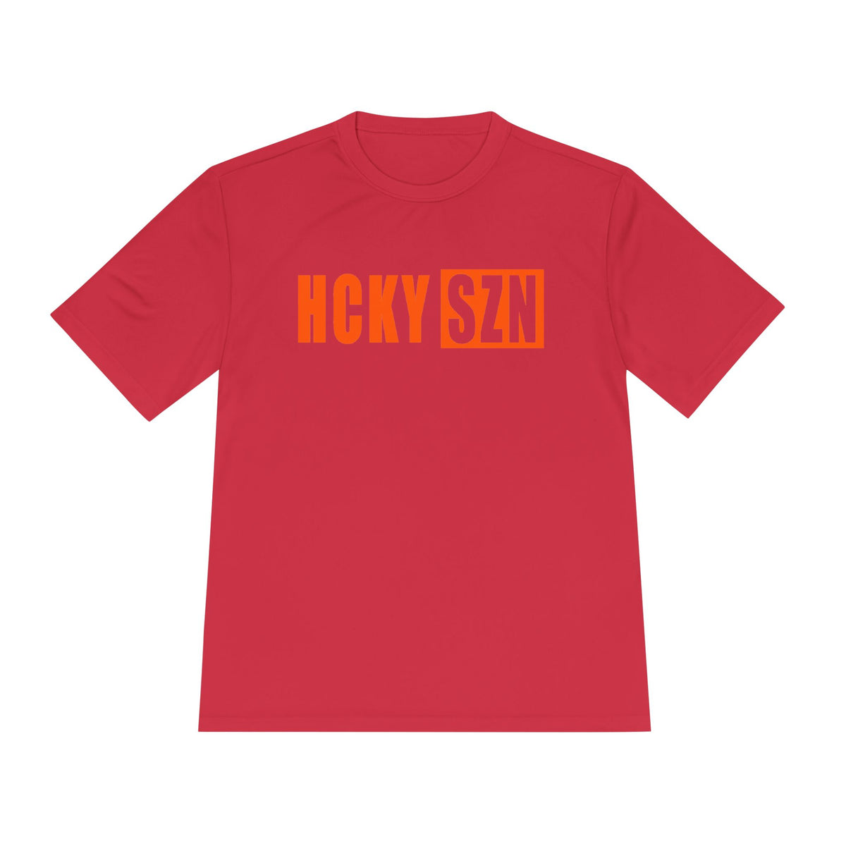 HCKYSZN (Flagship Logo) Adult Performance Tee - Red/Orange
