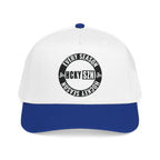 HCKY SZN Circle Logo Mid Profile Baseball Cap (White/Blue/Black)