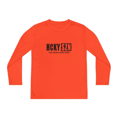 Every Season is HCKY SZN Youth Competitor Long Sleeve Tee (Black Logo) - Various Colors