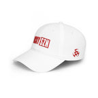 HCKY SZN Low Profile Embroidered Baseball Cap - White (Red Logo)