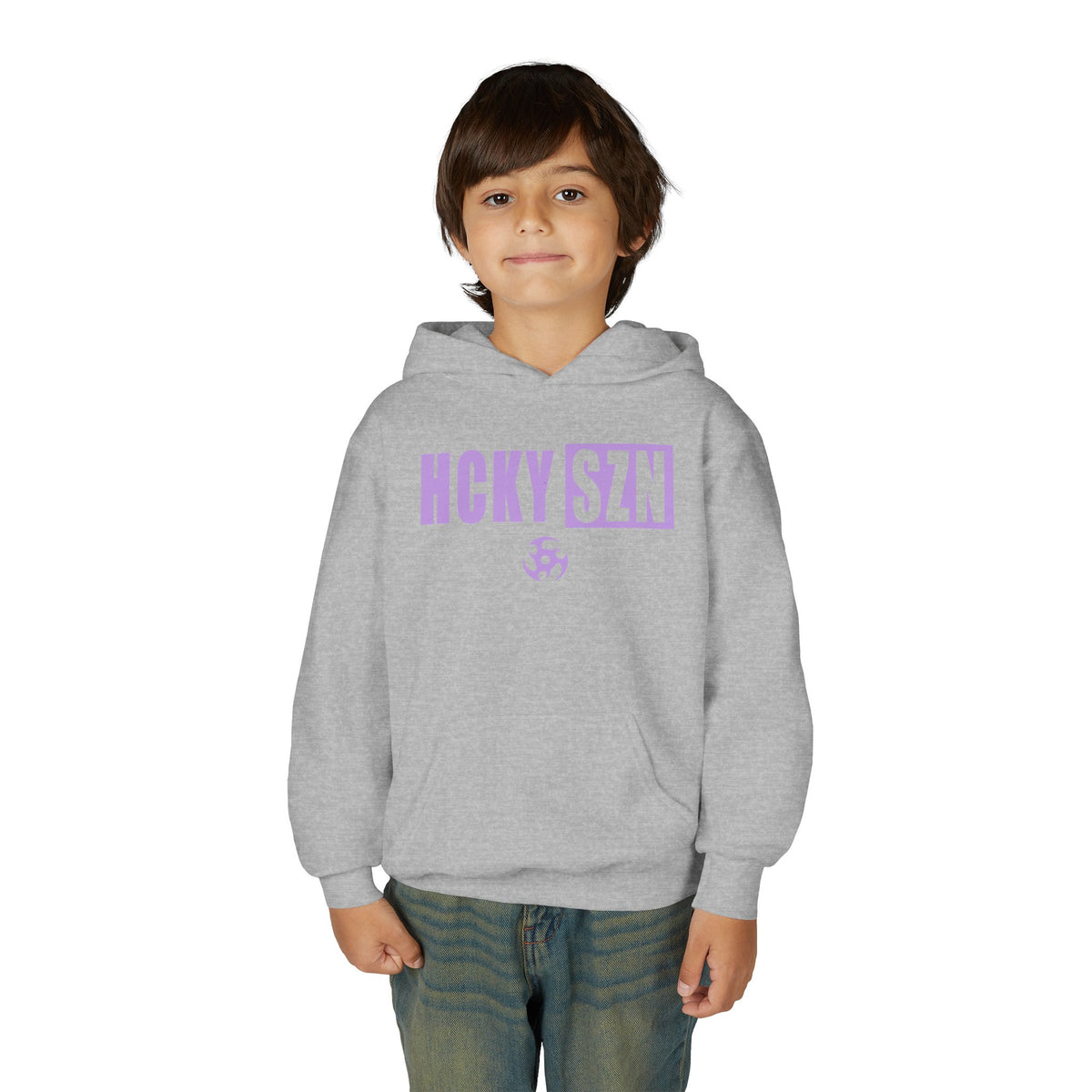 Youth HCKY SZN (Lavender Logo) Hooded Sweatshirt - Various Colors
