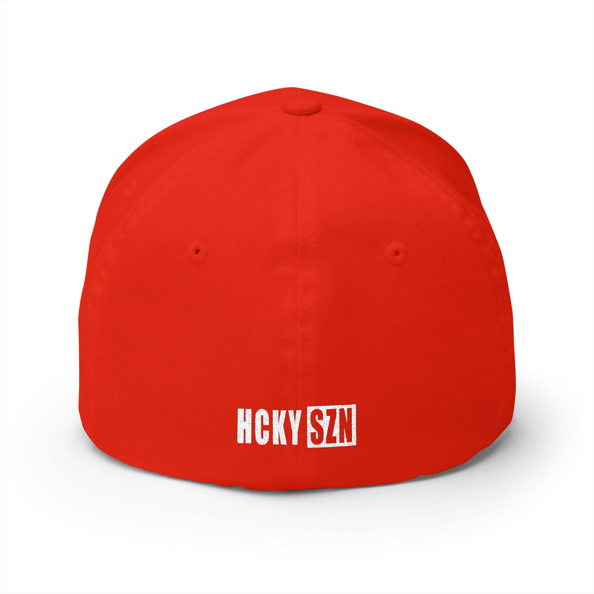 Upside Down HCKY SZN Embroidered Flex Fit Hat (Red/White)