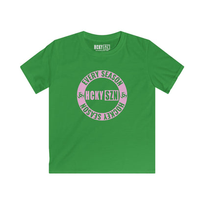 Youth Circle SZN Softstyle Tee (Pink Logo) - Various Colors