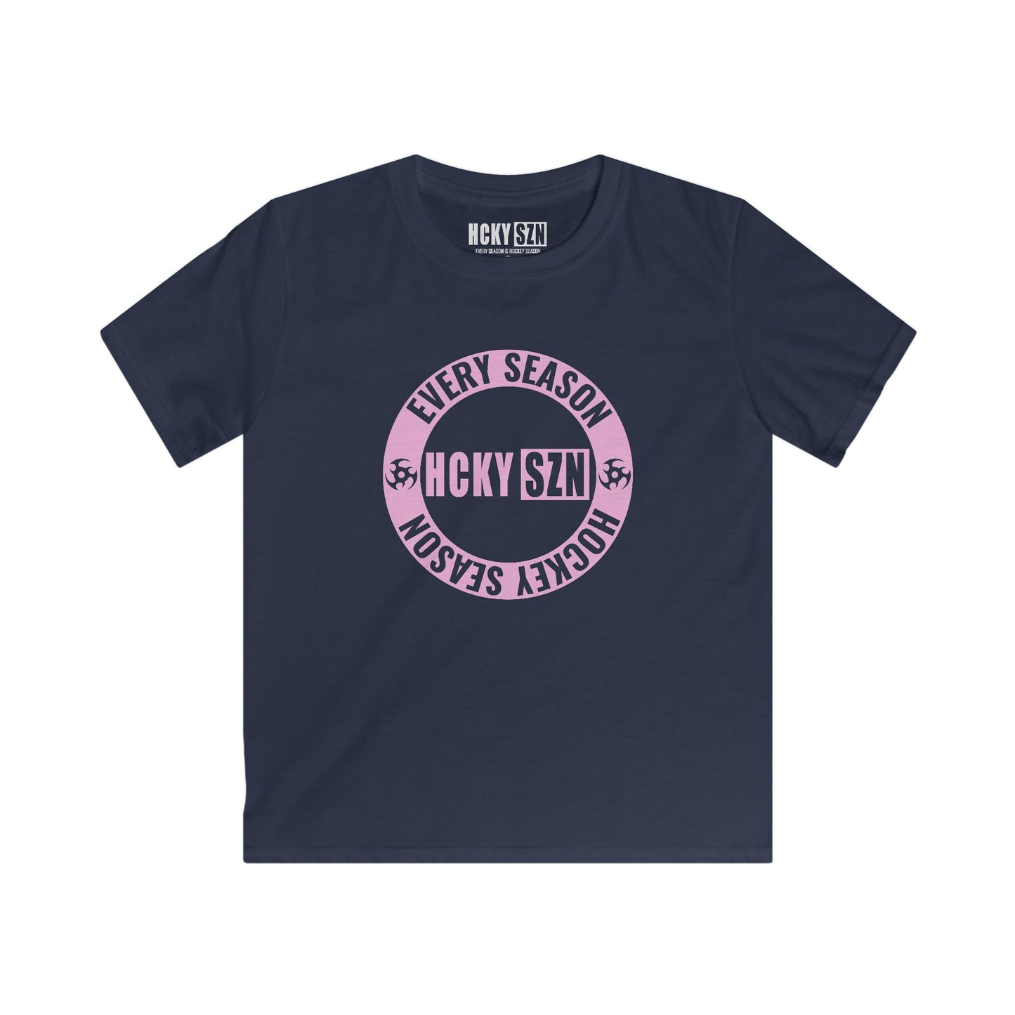 Youth Circle SZN Softstyle Tee (Pink Logo) - Various Colors