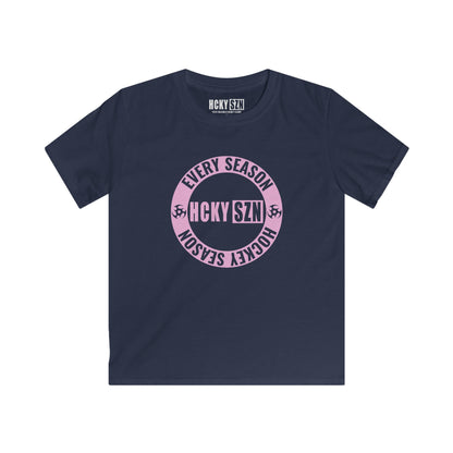 Youth Circle SZN Softstyle Tee (Pink Logo) - Various Colors