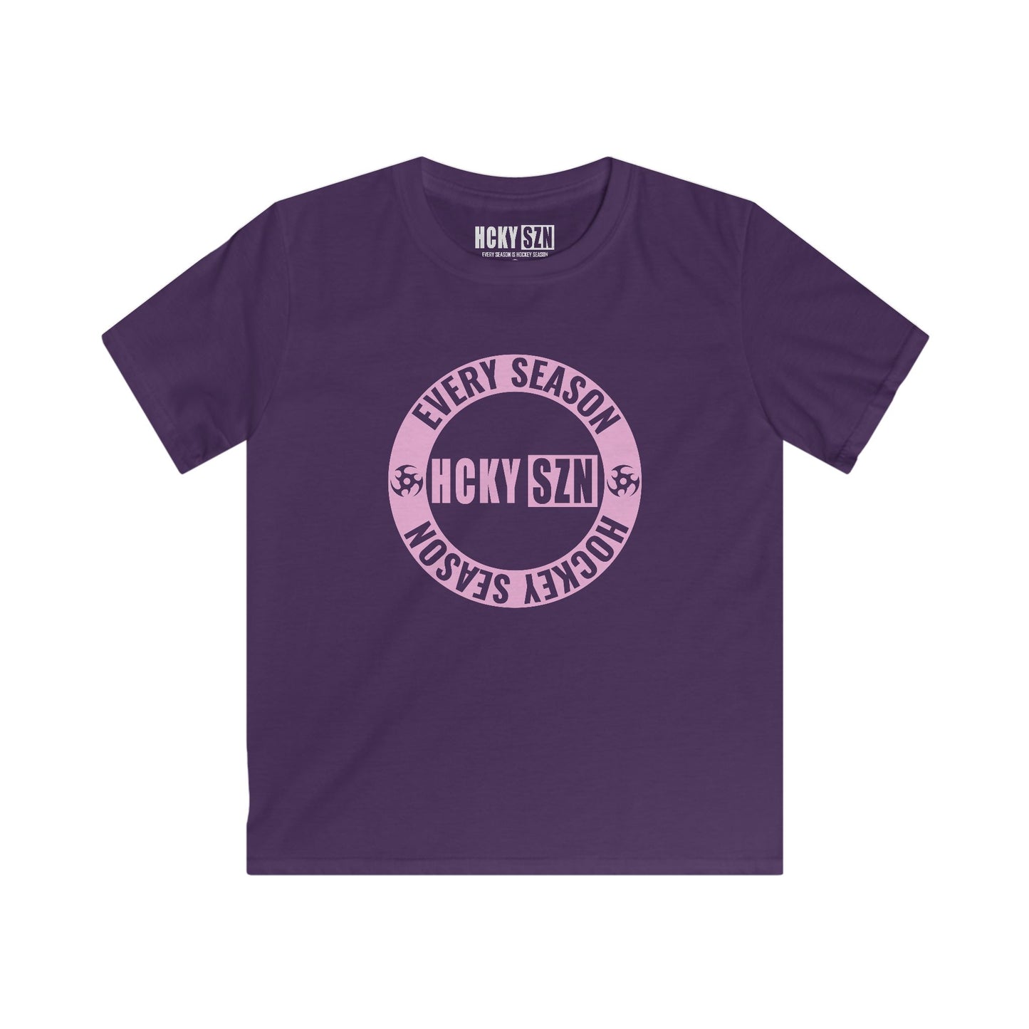 Youth Circle SZN Softstyle Tee (Pink Logo) - Various Colors