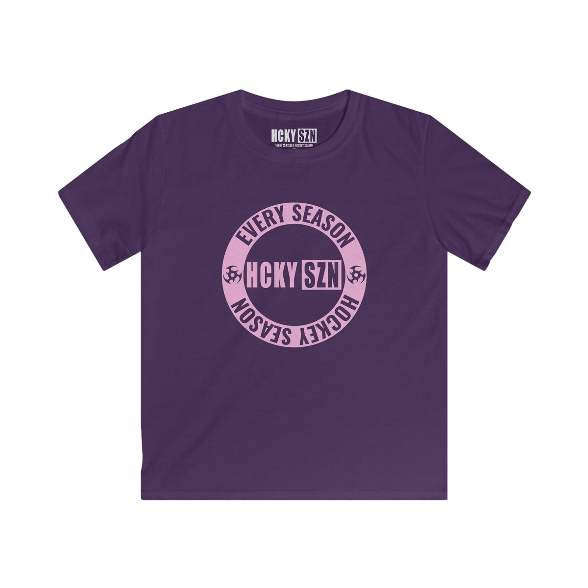Youth Circle SZN Softstyle Tee (Pink Logo) - Various Colors