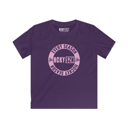 Youth Circle SZN Softstyle Tee (Pink Logo) - Various Colors